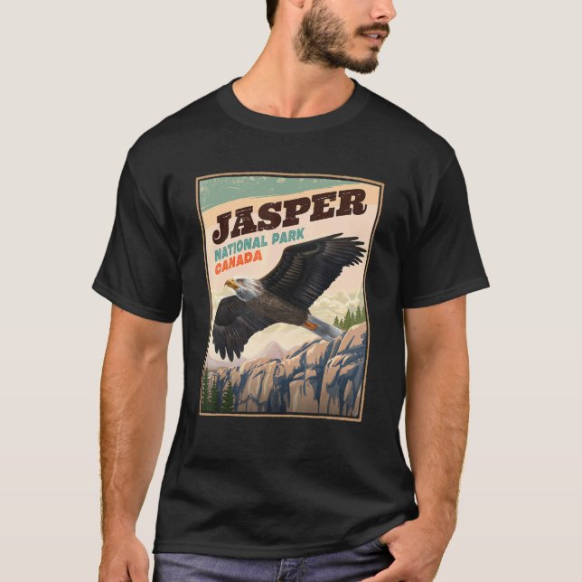 Jasper National Park Eagle Vintage Look T-Shirt (Front)