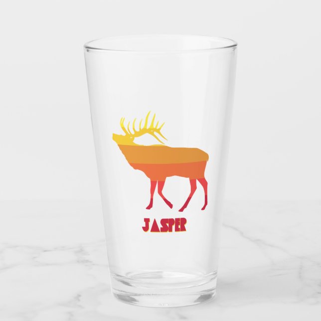 Jasper National Park Elk Glass (Front)
