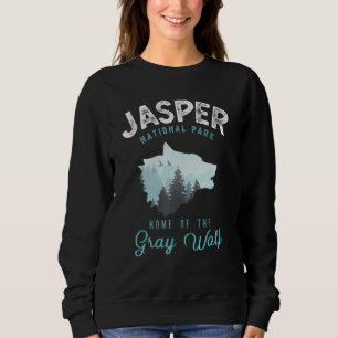 Jasper National Park Gray Wolf Vintage Look Sweatshirt