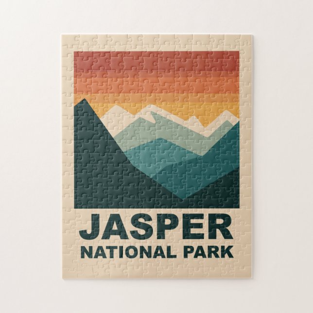 Jasper National Park Minimalist Outdoor Design Jigsaw Puzzle (Vertical)