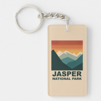 Jasper National Park Minimalist Outdoor Design Keychain