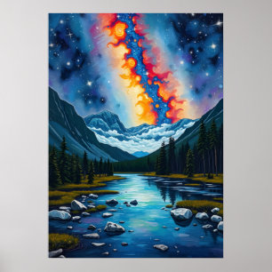 Jasper National Park - Over Milky Way Poster