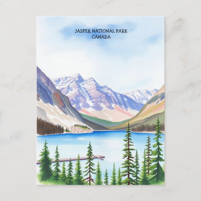 Jasper National Park Painting Postcard (Front)