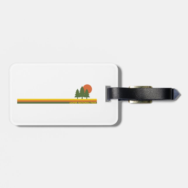 Jasper National Park Pine Trees Sun Luggage Tag (Back Horizontal)
