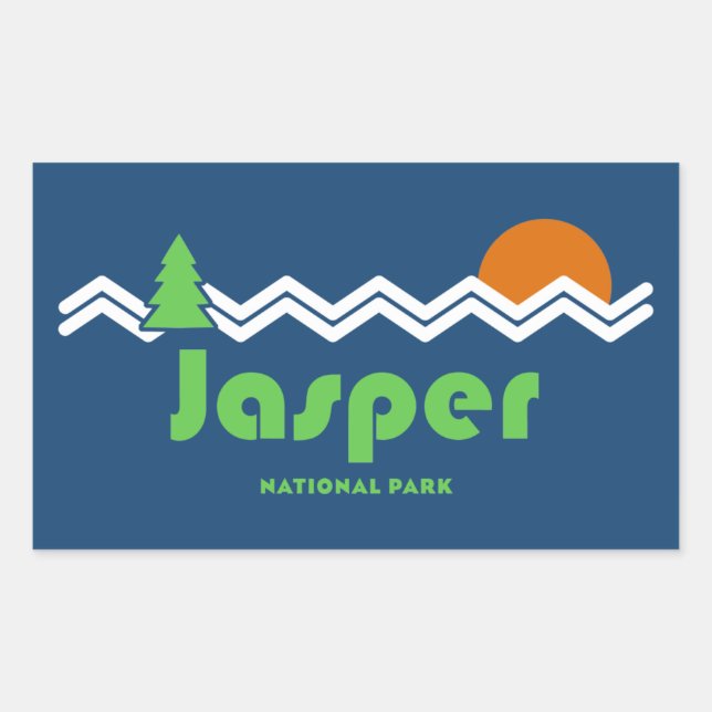 Jasper National Park Retro Sticker (Front)
