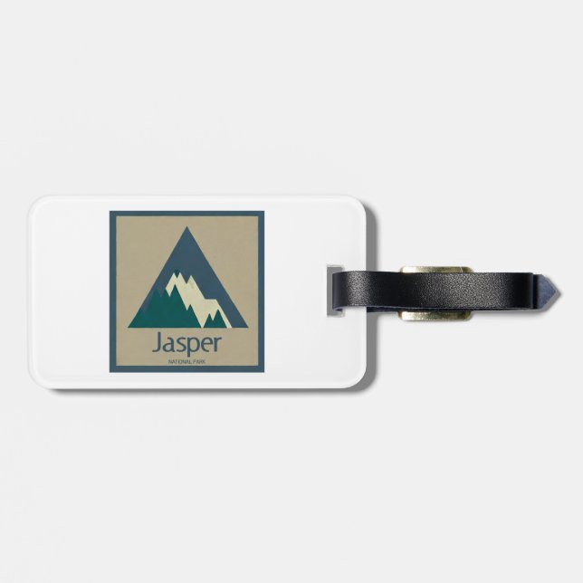 Jasper National Park Rustic Luggage Tag (Back Horizontal)