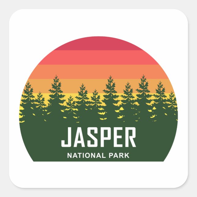 Jasper National Park Square Sticker (Front)