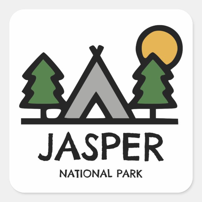 Jasper National Park Square Sticker (Front)