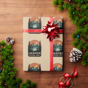 Jasper National Park Vintage Mountain Design Wrapping Paper