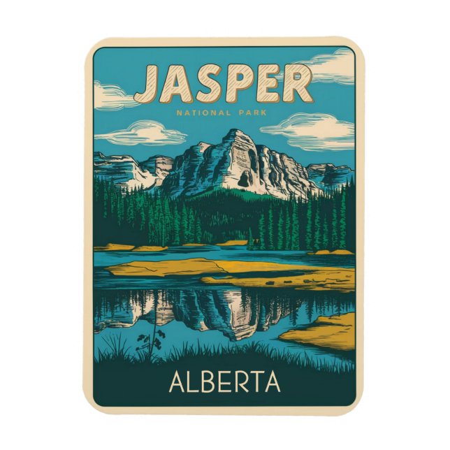 Jasper Nationla park alberta canada vintage gifts Magnet (Vertical)