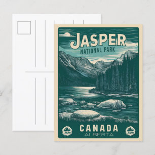 Jasper Nationla park alberta canada vintage gifts Postcard