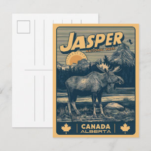 Jasper Nationla park alberta canada vintage gifts Postcard