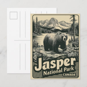 Jasper Nationla park alberta canada vintage gifts Postcard
