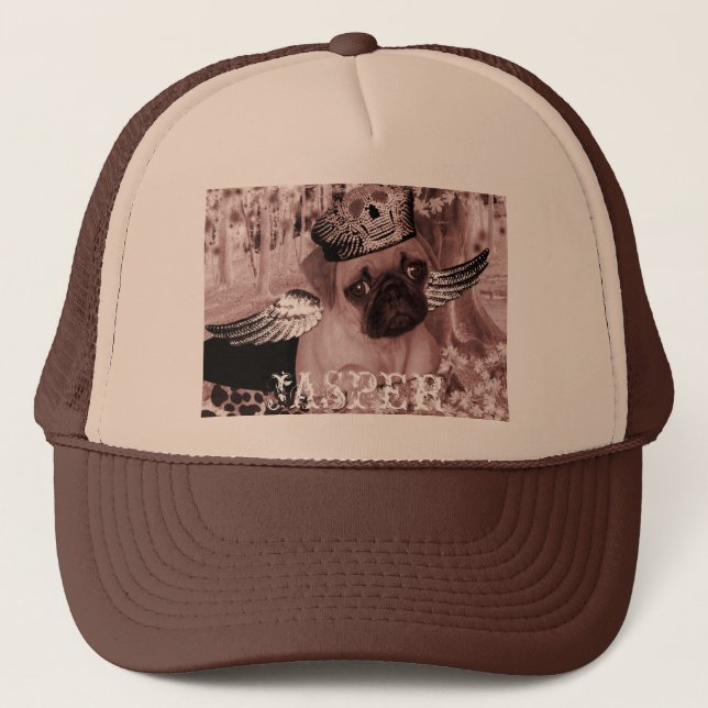 Jasper The Darling Pug Trucker Hat (Front)