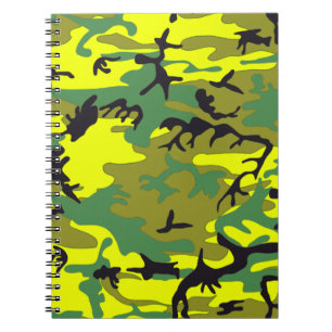 Jaune avec Carnet Camouflage Vert