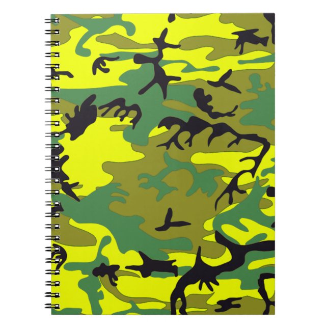 Jaune avec Carnet Camouflage Vert (Devant)