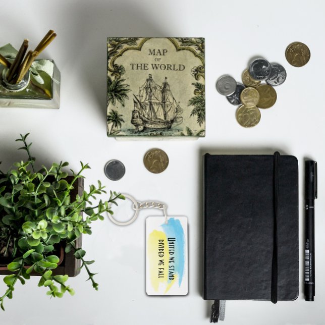 Jaune bleu ukraine drapeau uni nous tenons une cit (Créateur téléchargé)