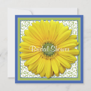 Jaune Bleu Vert Daisy Invitation à la douche nupti