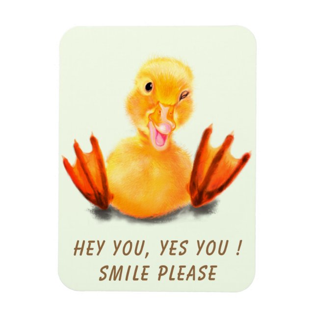 Jaune Canard Jouer Wink Magnet Smile Cadeau (Vertical)