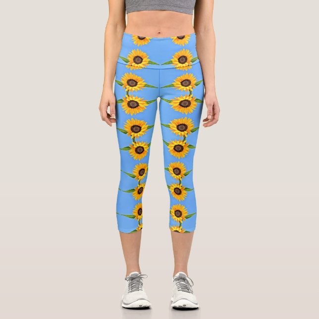 Jaune Capri Leggings de tournesol (Recto)