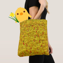 Jaune Chicks Gras Motif Sac fourre-tout féminin