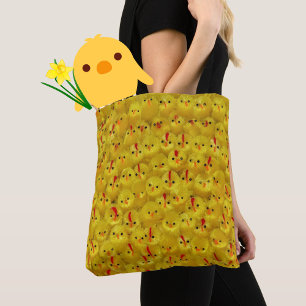 Jaune Chicks Gras Motif Sac fourre-tout féminin