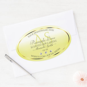 Jaune clair moderne Étiquette Bijoux Monogramme