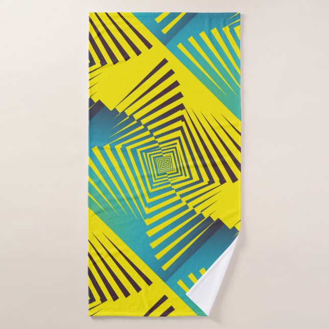 Jaune clair vert Abstrait Motif de style jungle (Serviette de bain)