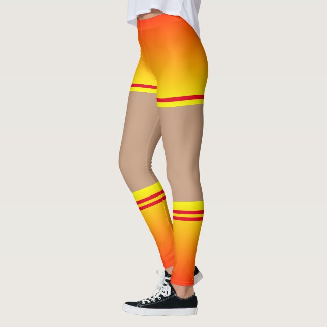 Jaune Couleur Couleur Coucher Leggings Faux Chauss (Gauche)