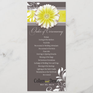 Jaune de programme de mariage du rouleau 1 de