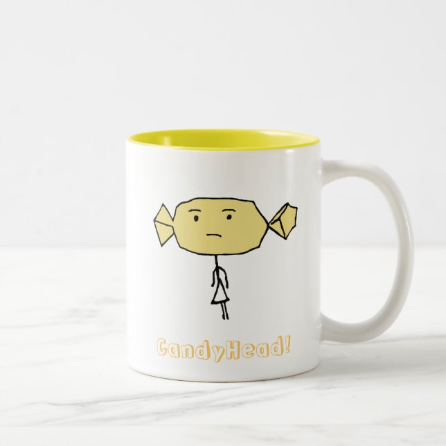 Jaune de tasse de CandyHead hmmm (Droit)