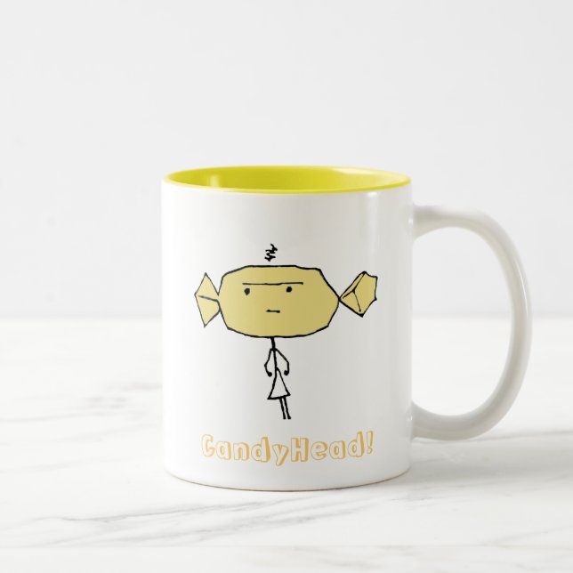 Jaune de tasse de grrr de CandyHead (Droit)