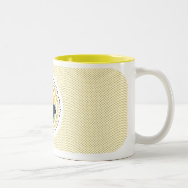 JAUNE de TASSE Soleil-Multilingue BONJOUR (Droit)
