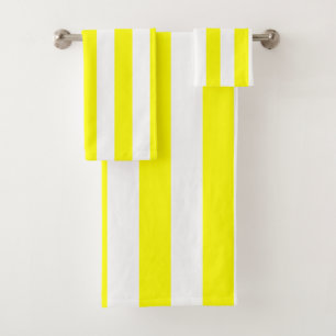 Jaune ensoleillé et imprimé rayé blanc