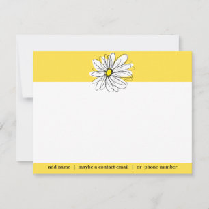 Jaune et blanc Whimsical Daisy Merci social
