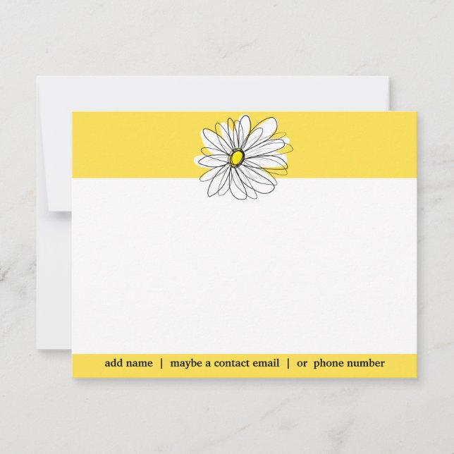 Jaune et blanc Whimsical Daisy Merci social (Devant)