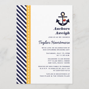 Jaune et invitations nautiques de Fête de la