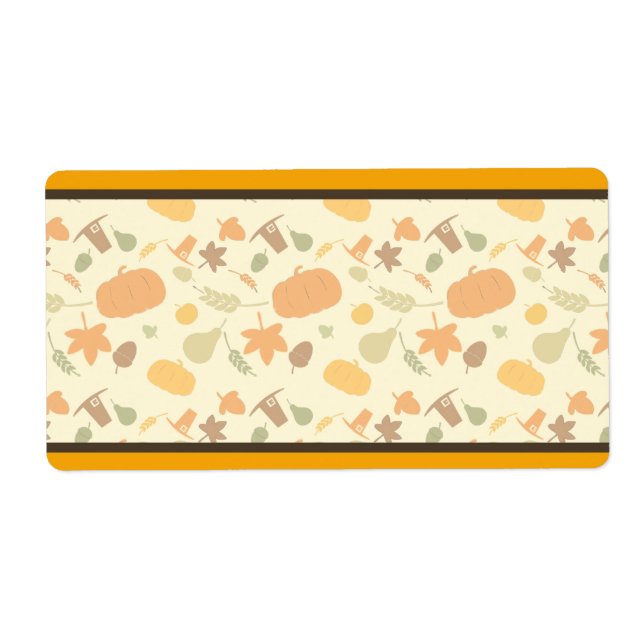 Jaune et Orange Thanksgiving Motif (Devant)