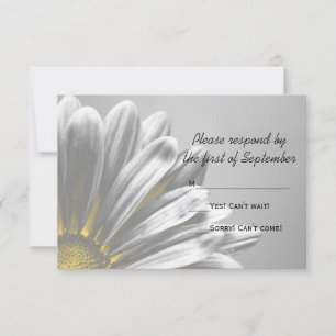 Jaune Floral Points forts Mariage carte RSVP