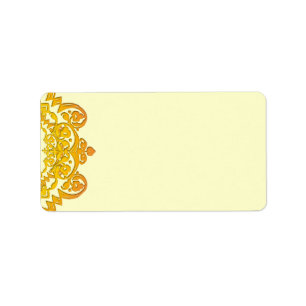 Jaune Floral Vintage Art Blank Étiquettes de adres
