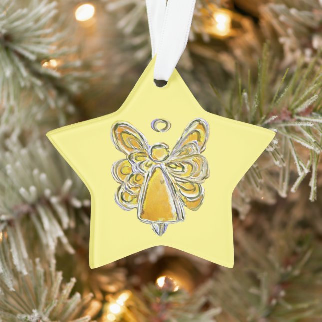 Jaune Gardien Ange Pendentif de l'ornement de Noël (Arbre)