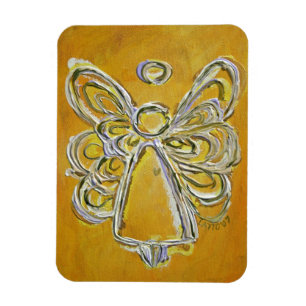 Jaune Gardien Angel Personnalisé Magnet Art Peintu
