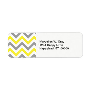 Jaune, Gris Dk What Grand Motif Chevron ZigZag
