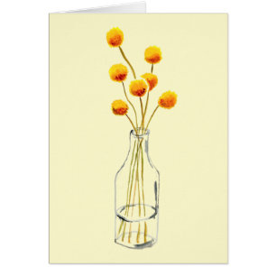 Jaune heureux Billy Button fleurs Art australien