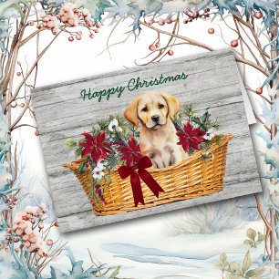 Jaune Labrador Retriever Puppy Pasket Holiday