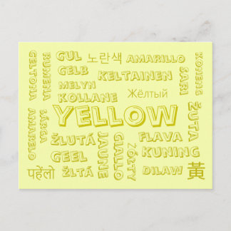 Jaune - Langues de couleur sur cartes postales