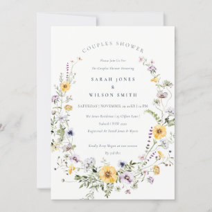 Jaune Lilac Fleur sauvage Couples Invitation de do