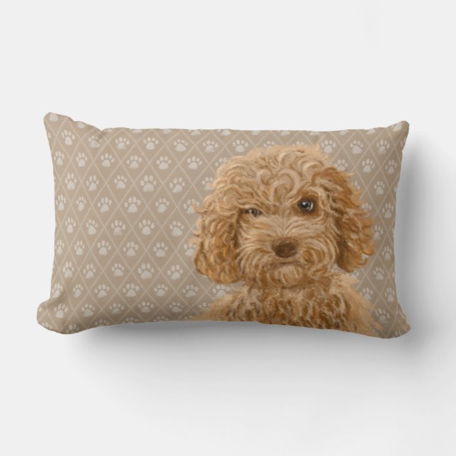 Jaune lombaire de coussin de chien de Labradoodle (Recto)