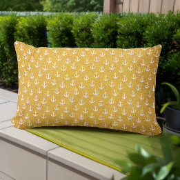 Jaune Lumbar Coussins - Or et Ancres