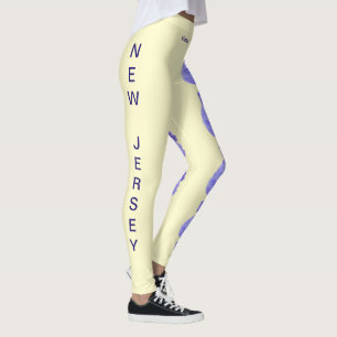 Jaune New Jersey Violet State Flower Leggings